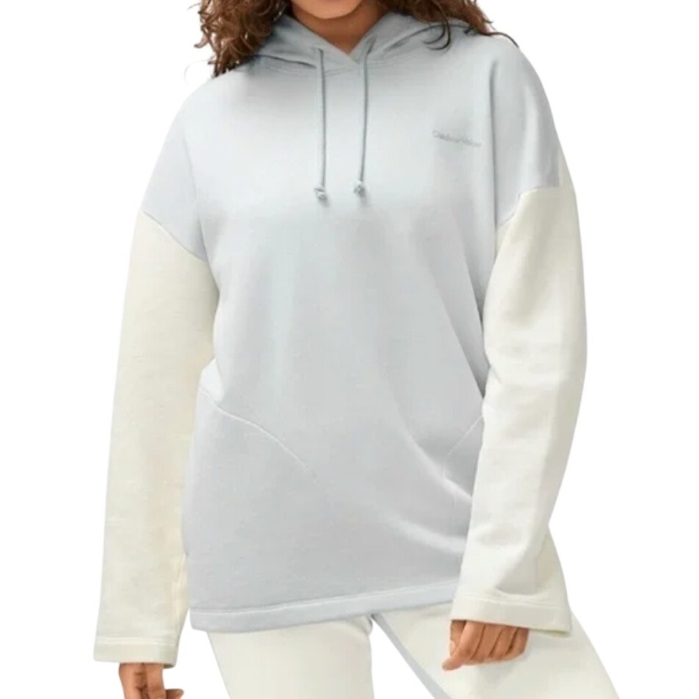 OUTDOOR VOICES Soft Cotton Oversized Hoodie DOVE/BONE Gray/Ivory SWEATSHIRT sz M